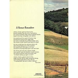 A Farmer Remembers Redi Crowell 1970s Poem Retro Kitsch Wall Art SF7